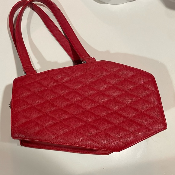 Lux De Ville Matte Red Coffin Handbag Rockabilly Skull Purse - Picture 2 of 12